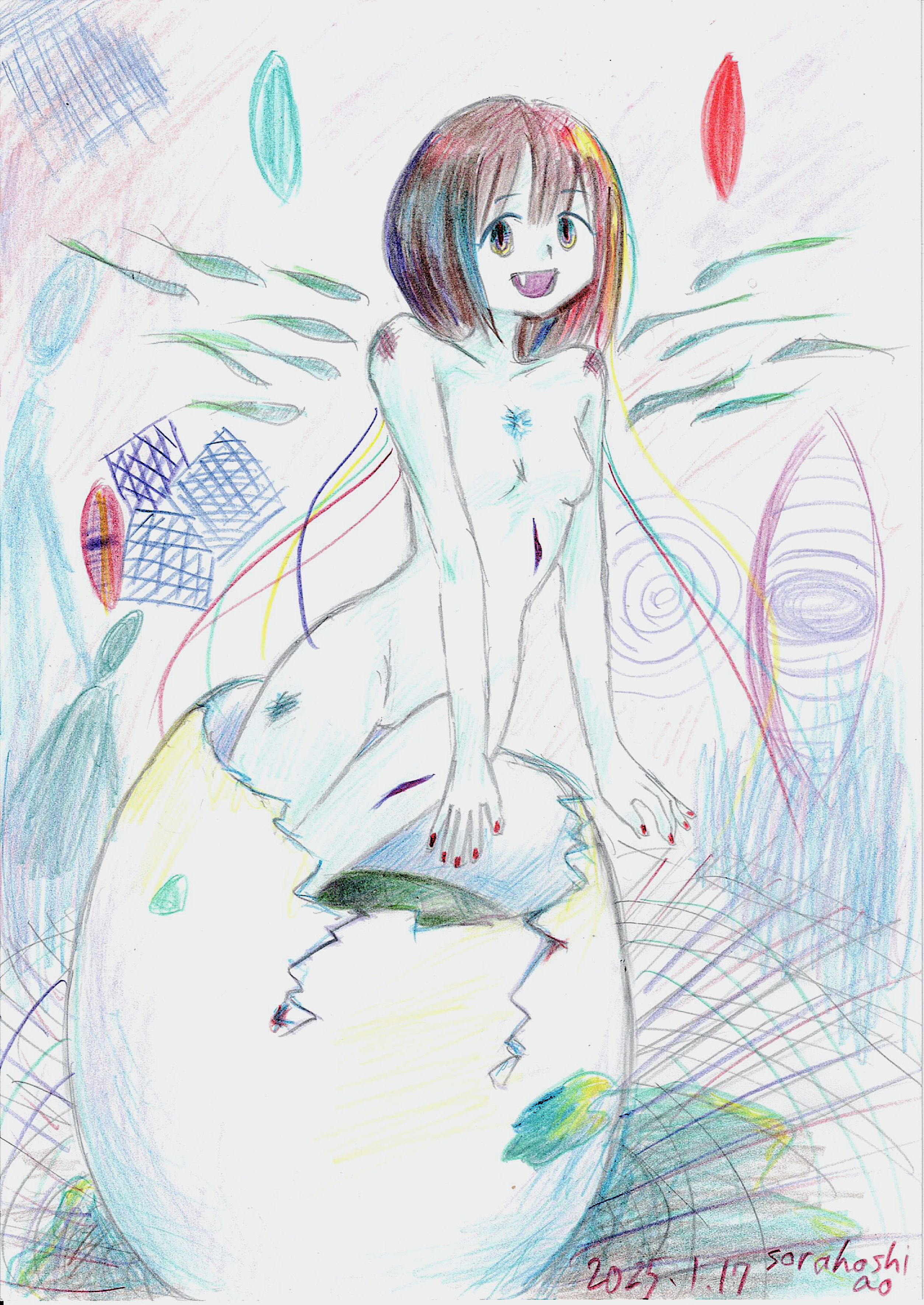 孵化している絵